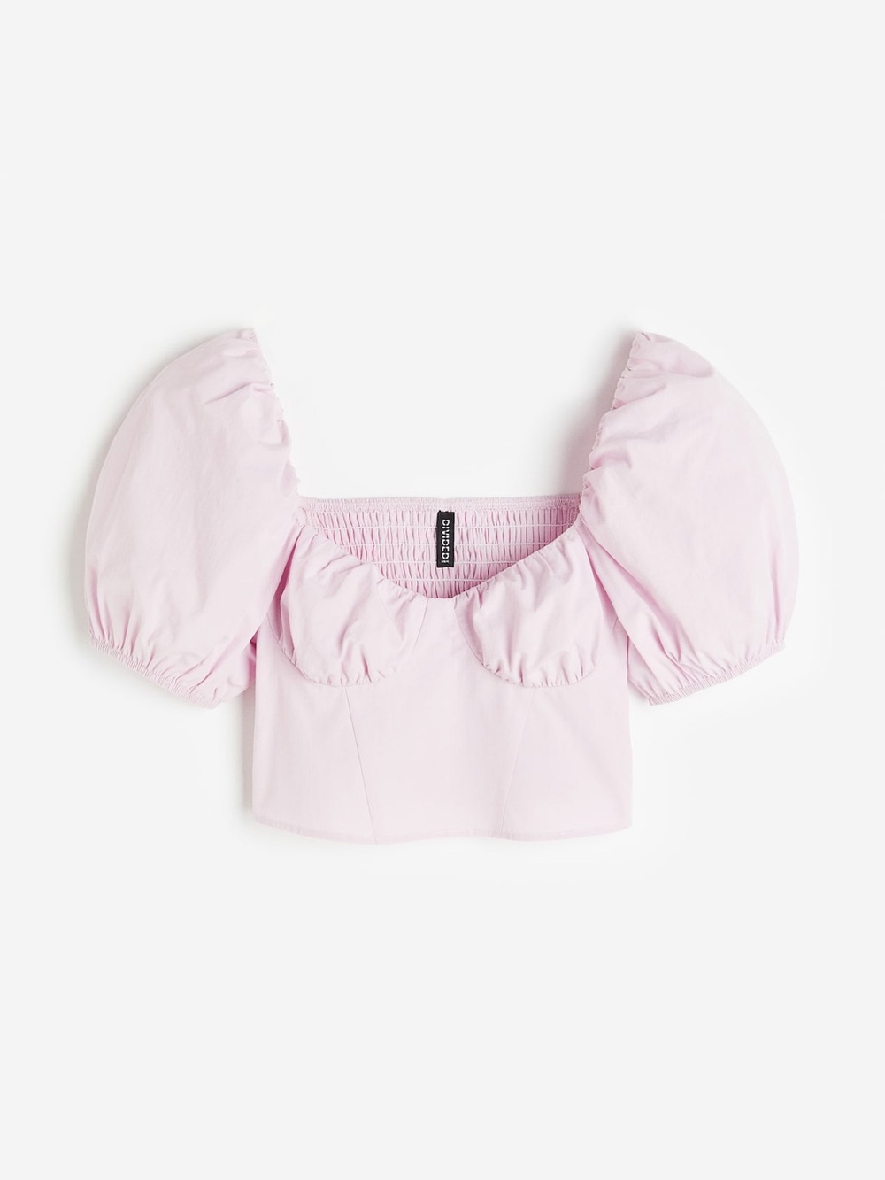 H&M Pink Puff Sleeve Crop Top
